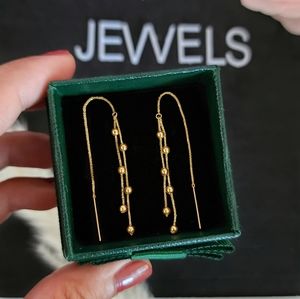 SOLD: 18K Real Saudi Gold Balls Tictac Dangling Earrings